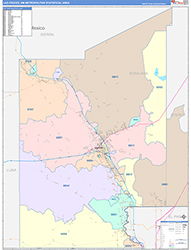 Las Cruces Metro Area Wall Map Color Cast Style 2026